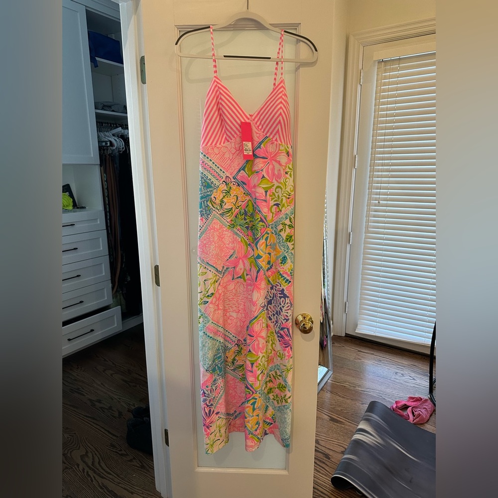 Lilly Pulitzer Pink Multi Floral Patchwork Maxi Dress